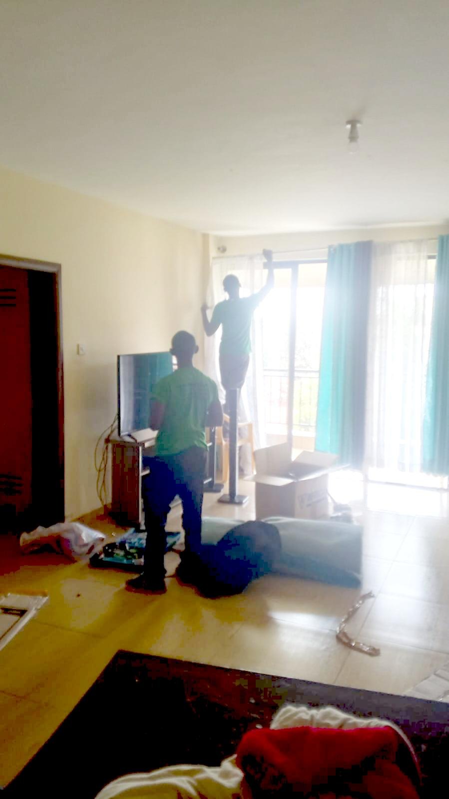 Furniture arranged in a home after a move